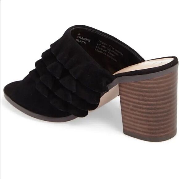 SOLE SOCIETY the FRANNIE Sandal Chunky Heel Open Toe Mules in Black Women's 9.5 - Picture 3 of 13